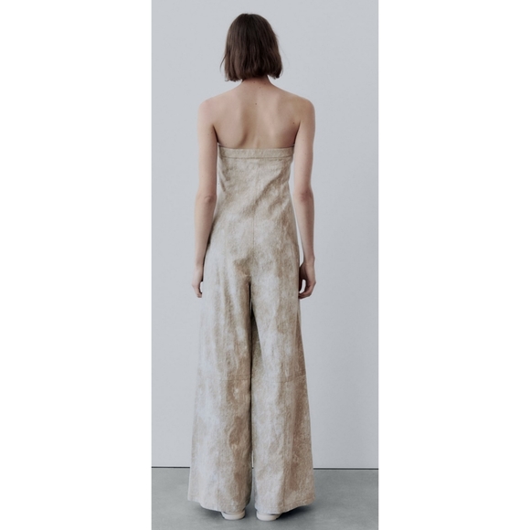 Zara Printed Linen Blend Jumpsuit - Picture 12 of 13